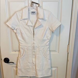 Show Me Your MuMu Ivory Zip-Up Romper